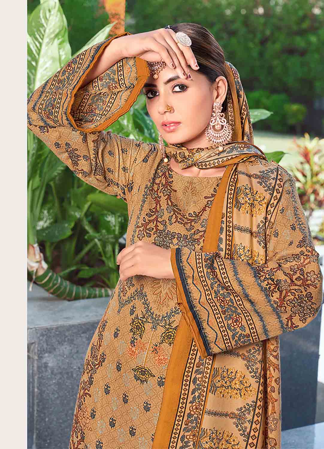 Pakistani Print Women's Pashmina Winter Suit Dress Material Radha Fab