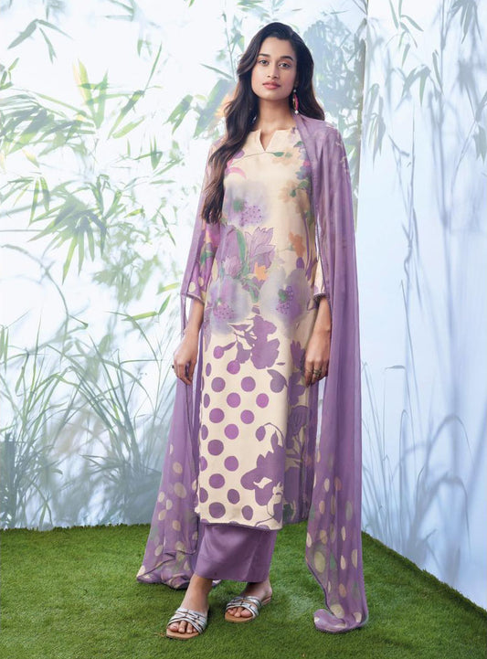 Ganga Unstitched Woolen Pashmina Printed Winter Suit for Ladies