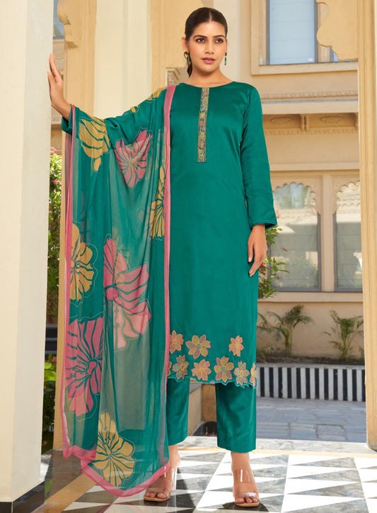 Cotton Satin Unstitched Suit Fabric Dress Material for Women