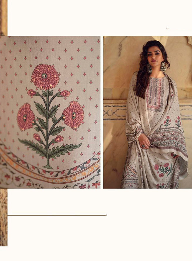 Pure Viscose Pashmina Shimmer Unstitched Winter Salwar Suit Fabric