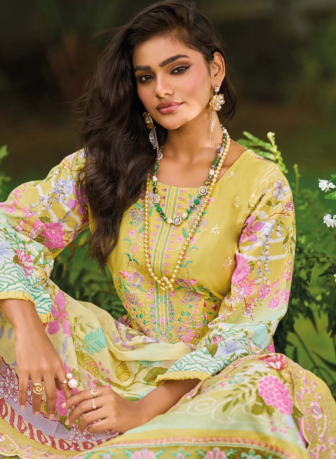 Pure Cotton Unstitched Pakistani Suit Material with Embroidery