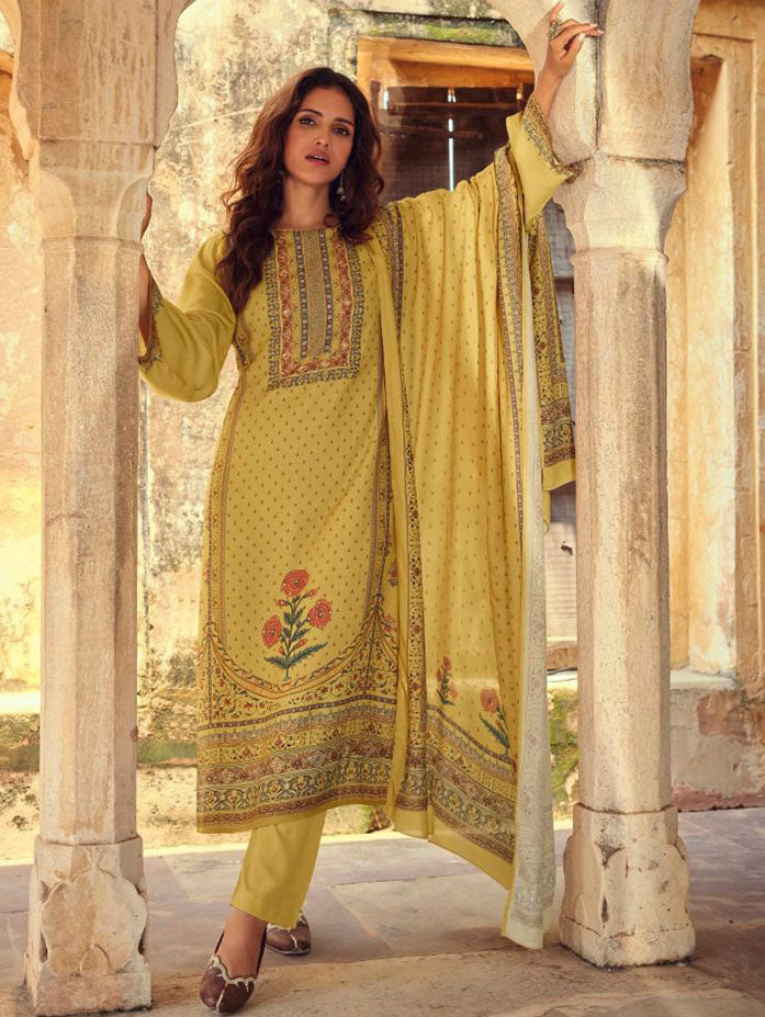 Pure Viscose Pashmina Shimmer Unstitched Winter Salwar Suit Set