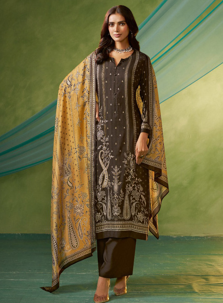Elegant Pashmina Winter Unstitched Salwar Suit Material for Women