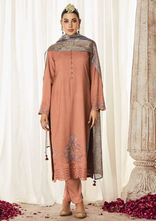 Kimora Pure Pashmina Winter Suit Dress Material with Silk Dupatta Kimora