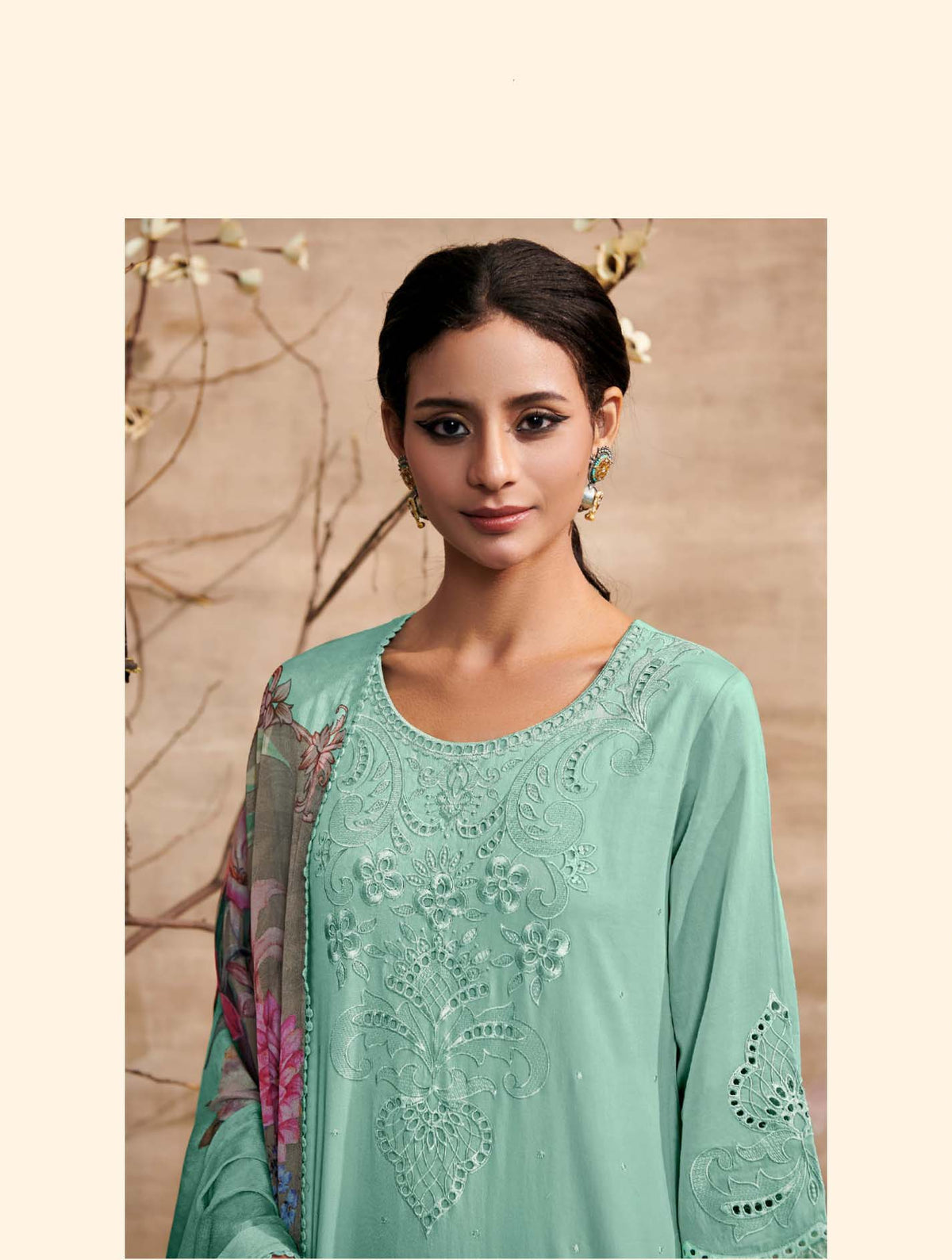 Kimora Cotton Satin Unstitched Women Suit Dress Material
