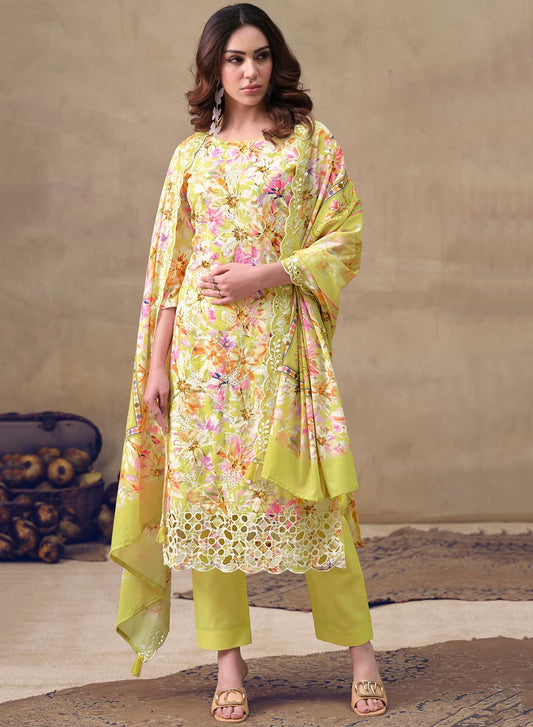 Pure Lawn Cotton Unstitched Suit Dress Material with Chikankari Embroidery