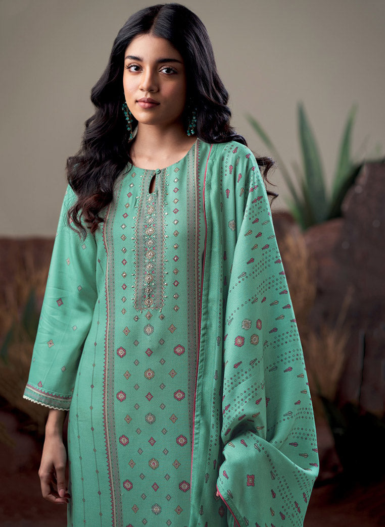 Ganga Woolen Pashmina Winter Unstitched Salwar Suit Set Dress Material