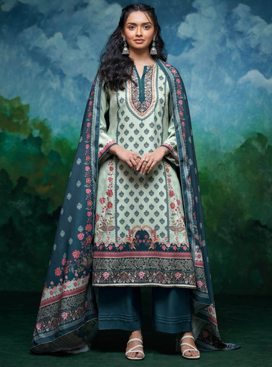 Ganga Pashmina Unstitched Winter Salwar Suit Set Material for Women