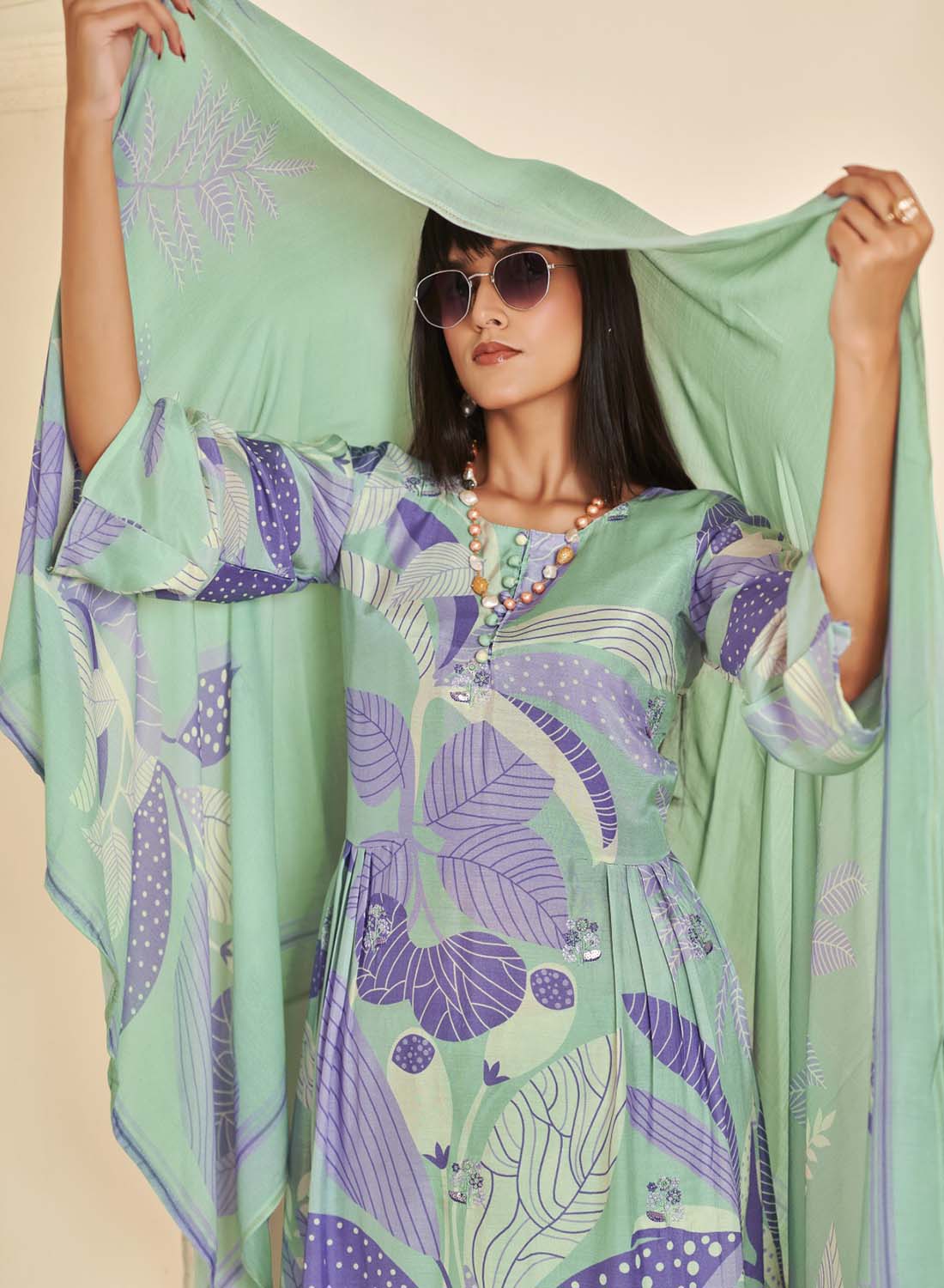 Party Wear Pure Muslin Unstitched Salwar Suit Dress Material for Women