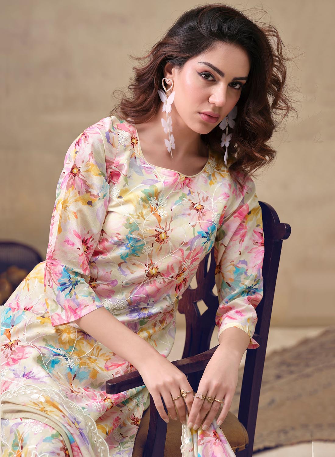 Lawn Cotton Unstitched Suit Dress Material with Chikankari Embroidery