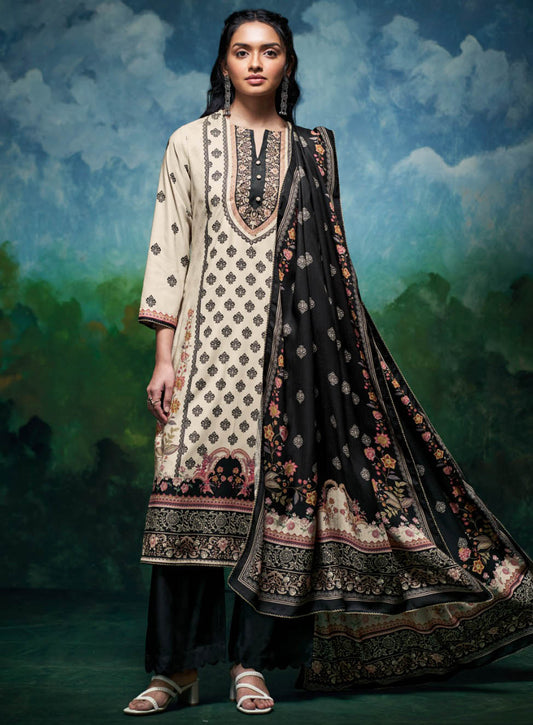 Ganga Pashmina Unstitched Winter Salwar Suit Fabric Material for Women