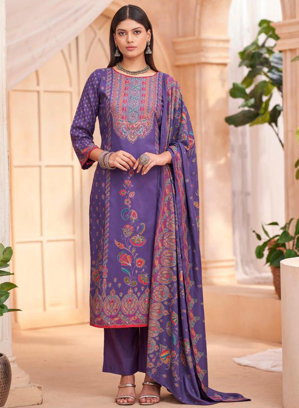 Pashmina Unstitched Winter Salwar Suit Set Dress Material for Women