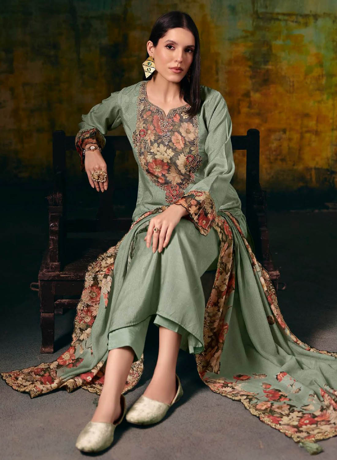 Party Wear Muslin Unstitched Salwar Suit Set Material for Women