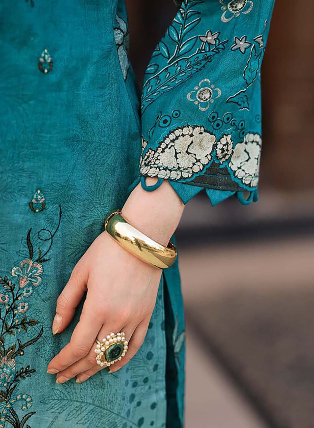 Soft Pure Cotton Pakistani Print Unstitched Suit Material with Embroidery