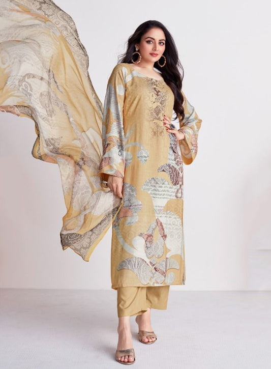 YesFab Pure Cotton Printed Unstitched Salwar Suit Material for Women