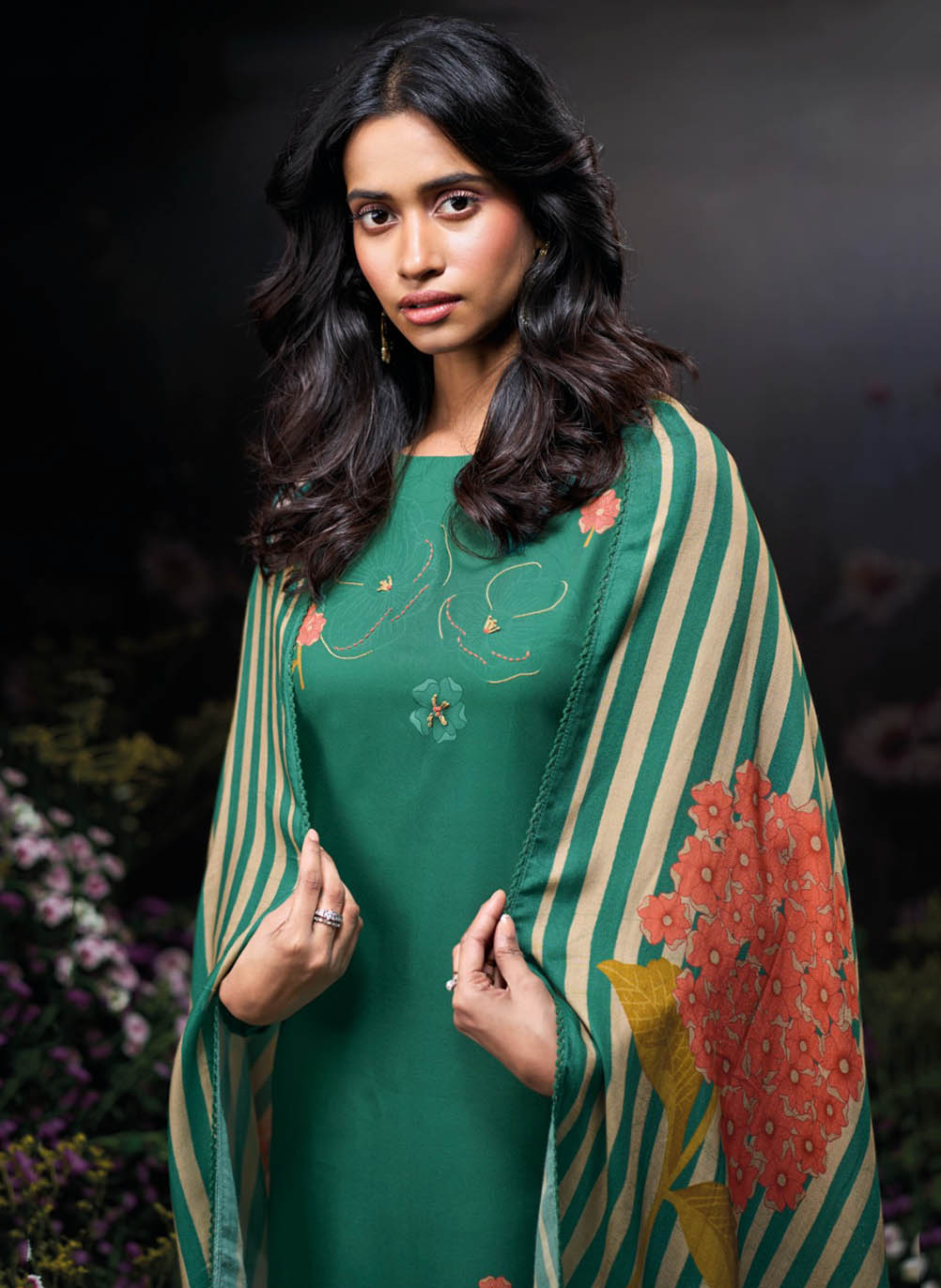 Ganga Woolen Pashmina Winter Unstitched Salwar Suit Set Material