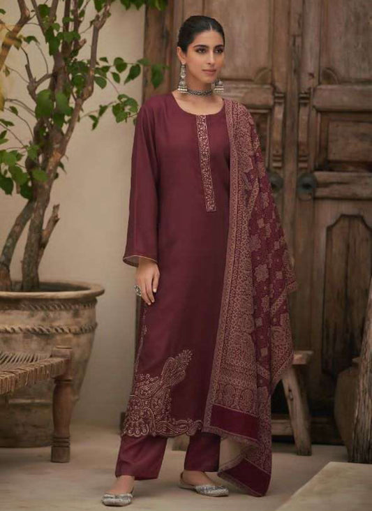 Shop Unstitched Winter Woolen Pashmina Suits for ladies Online – Stilento