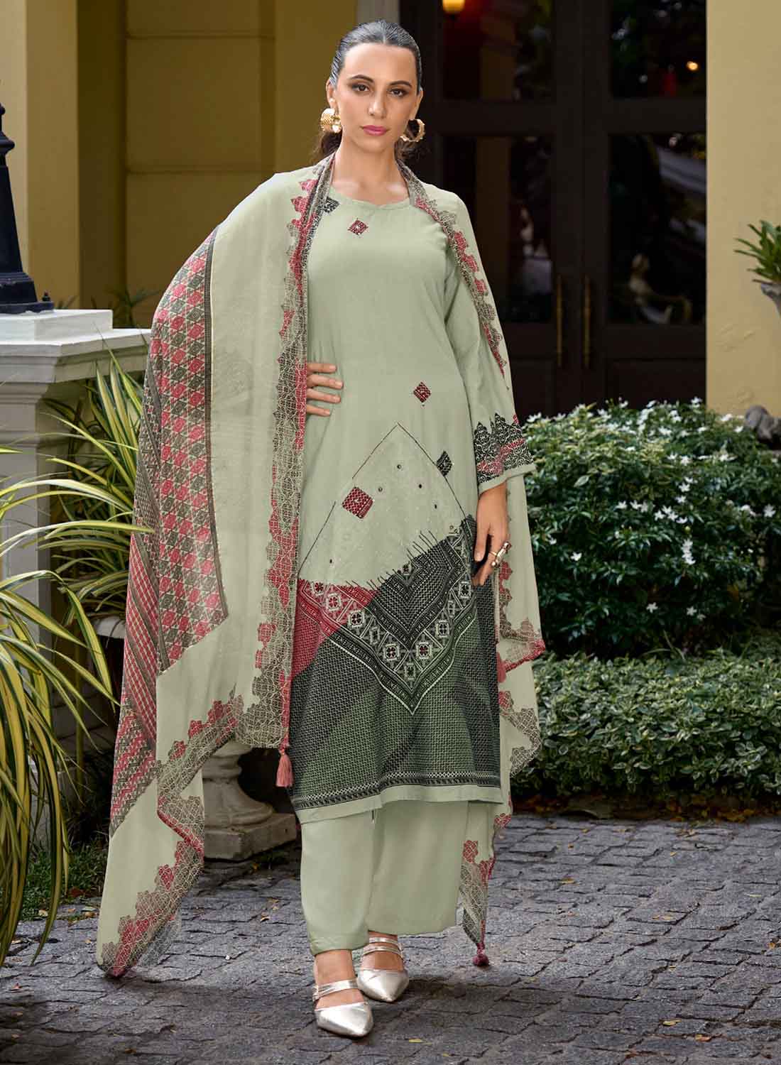 Women's Unstitched Lawn Cotton Salwar Suit Set Material