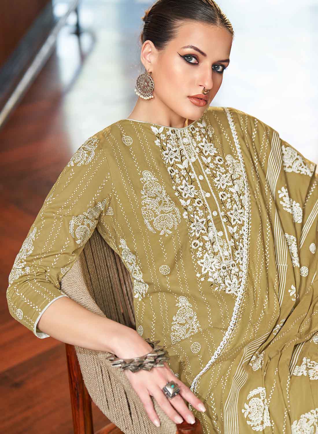 Latest Pure Lawn Cotton Unstitched Salwar Suit Material for Women