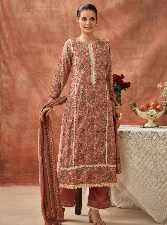 Modal Muslin Unstitched Salwar Suit Material with Laces
