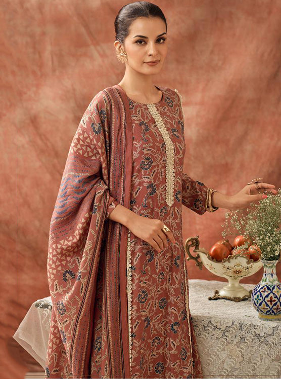 Modal Muslin Unstitched Salwar Suit Material with Laces