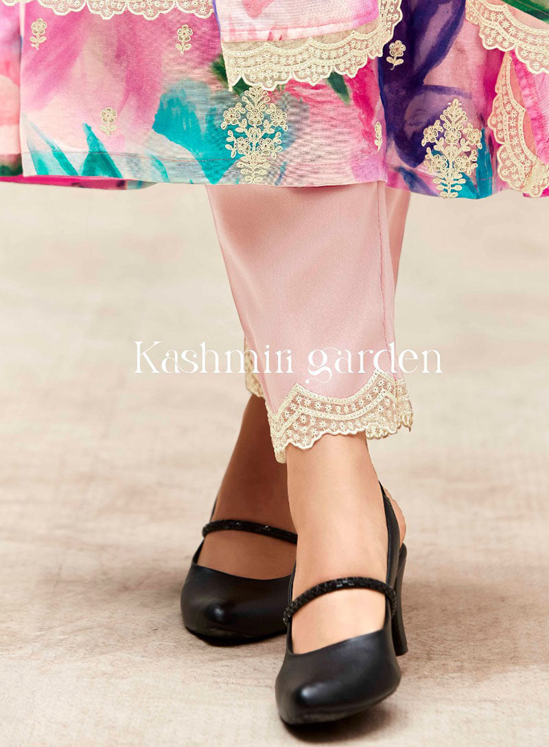 Kimora Pure Linen Unstitched Suit Dress Material with Fancy Embroidery