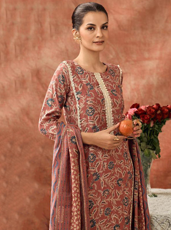 Modal Muslin Unstitched Salwar Suit Material with Laces