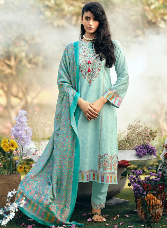 Floral Printed Lawn Cotton Unstitched Suit Dress Material for Women