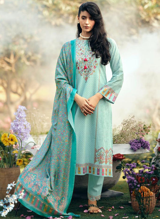 Floral Printed Lawn Cotton Unstitched Suit Dress Material for Women
