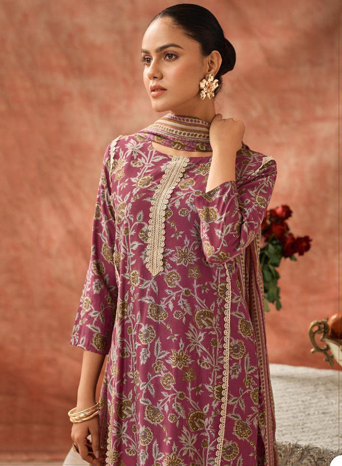 Pink Modal Muslin Unstitched Salwar Suit Dress Material for Women