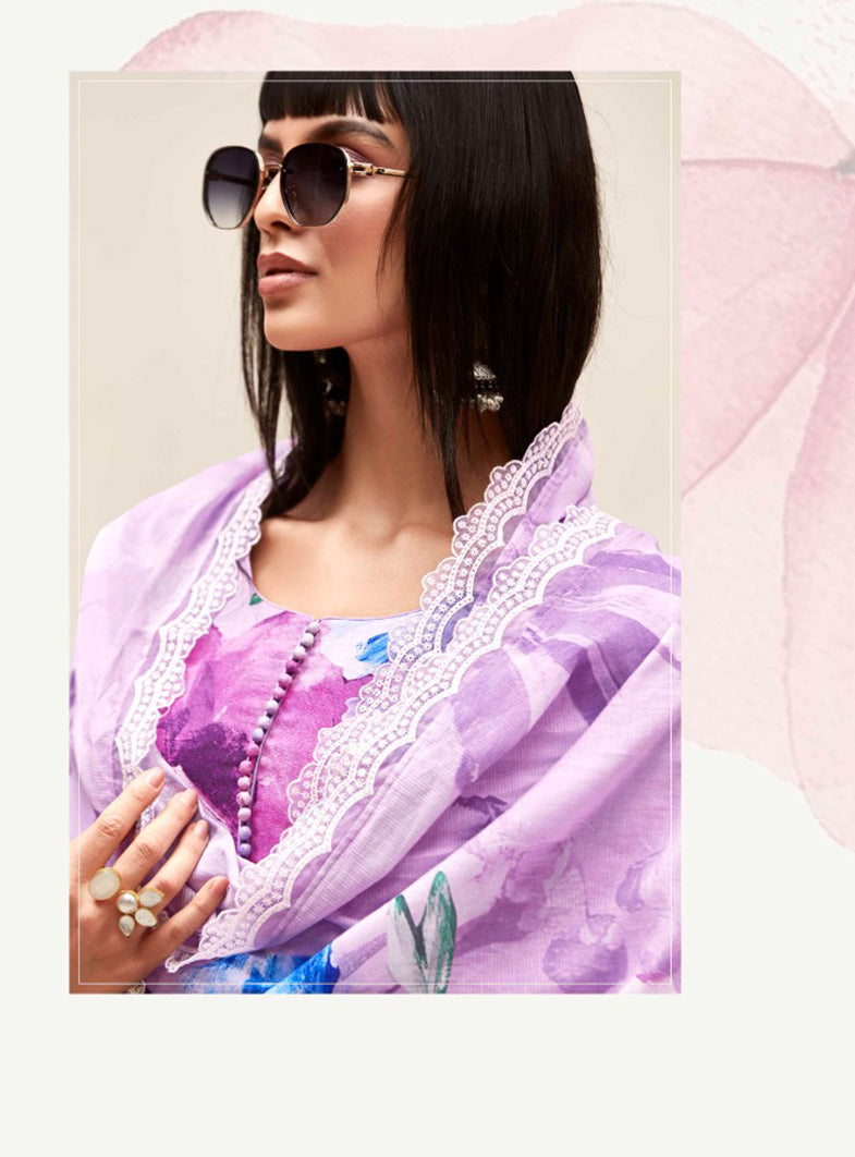 Kimora Pure Linen Unstitched Summer Suit Dress Material for Women