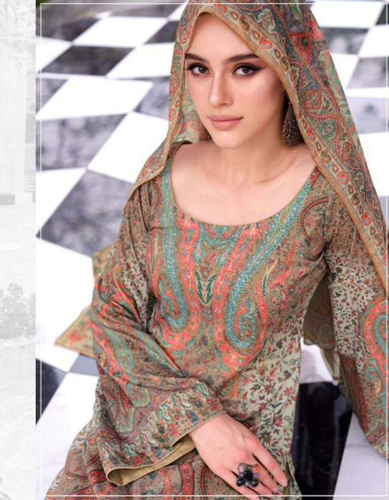 Unstitched Cotton Lawn Women Salwar Suit Fabric Dress Materials
