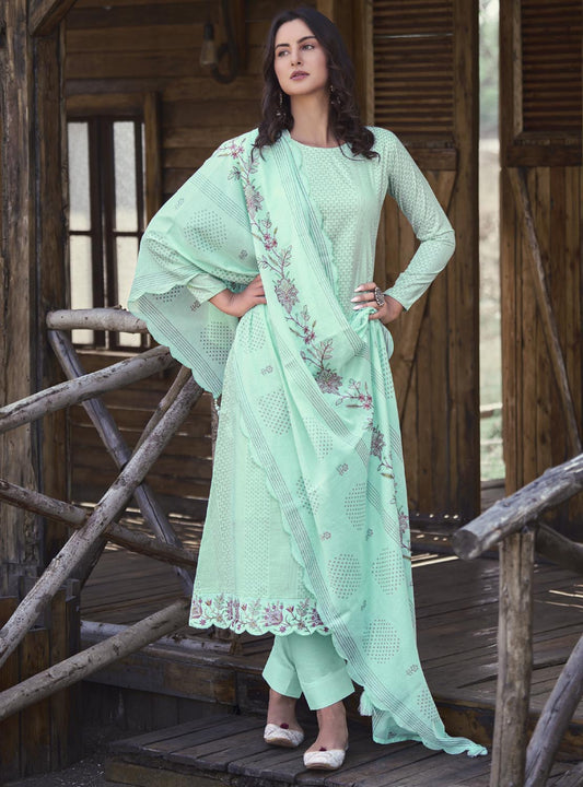 Pure Cotton Party Wear Cotton Women Unstitched Salwar Suit Kaavish