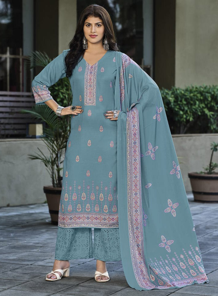 Daily Wear Unstitched Cotton Suit Dress Material for Women