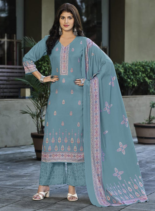 Daily Wear Unstitched Cotton Suit Dress Material for Women