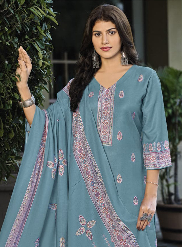 Women's Pashmina Unstitched Winter Salwar Suit Set Dress Material