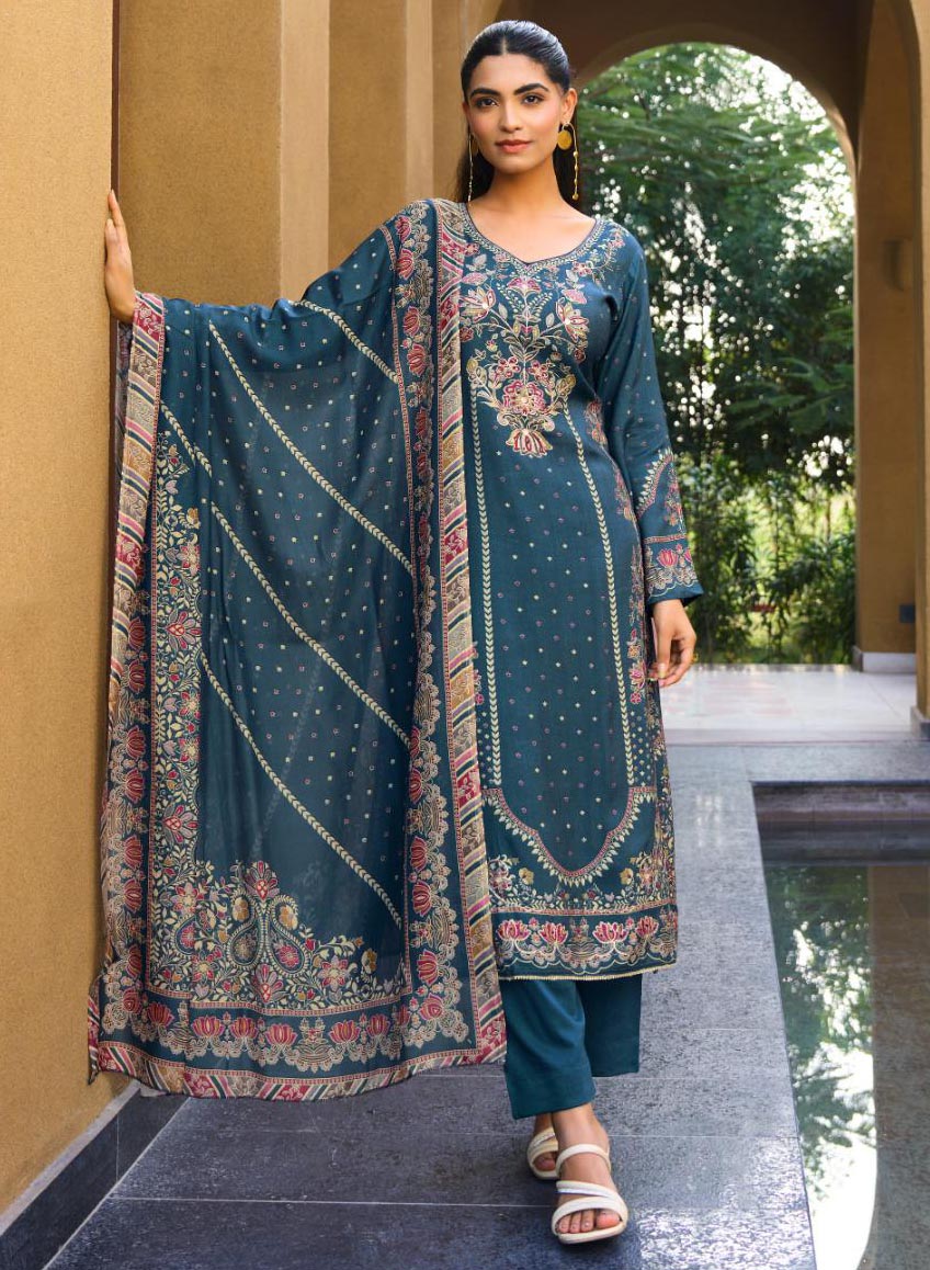 Party Wear Muslin Unstitched Suit Dress Material for Women