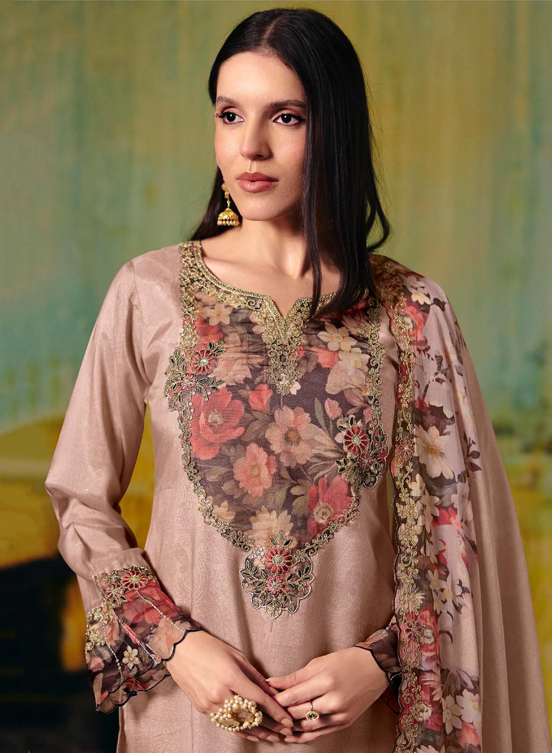 Party Wear Muslin Unstitched Salwar Suit Dress Material for Women