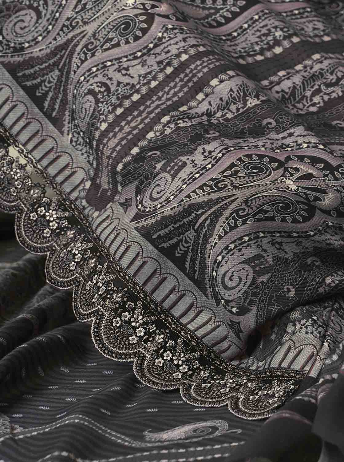 Black Unstitched Pashmina Winter Salwar Suits Fabric for Ladies PRM Trendz