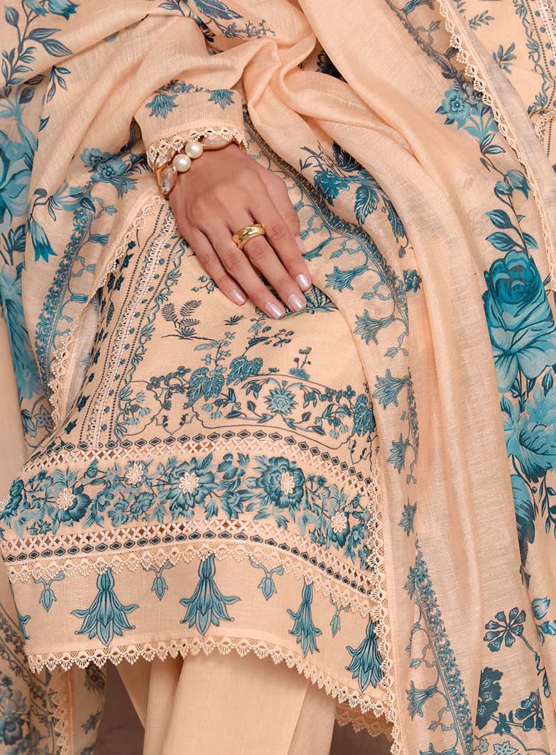 Kimora Pure Cotton Unstitched Suit Fabric for Women with Embroidery