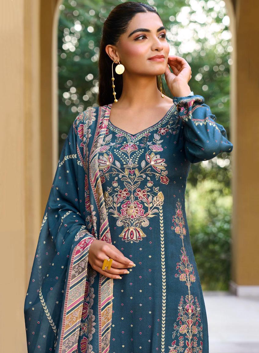 Party Wear Muslin Unstitched Suit Dress Material for Women