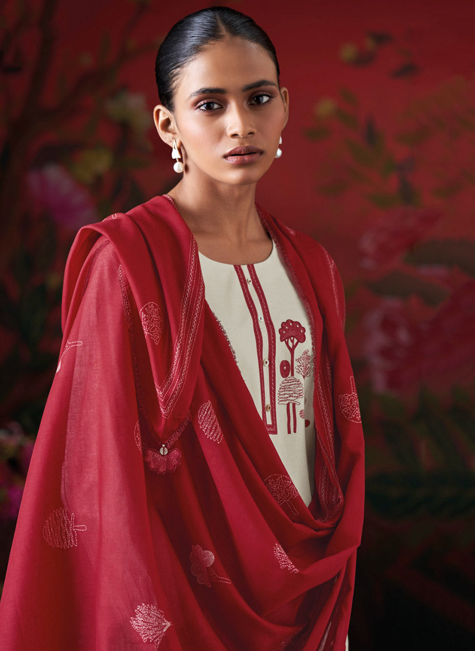 Ganga Soft Pure Cotton Unstitched Salwar Suit Fabric for Ladies