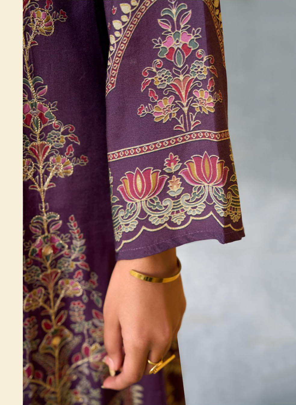 Party Wear Muslin Purple Unstitched Suit Dress Material for Women