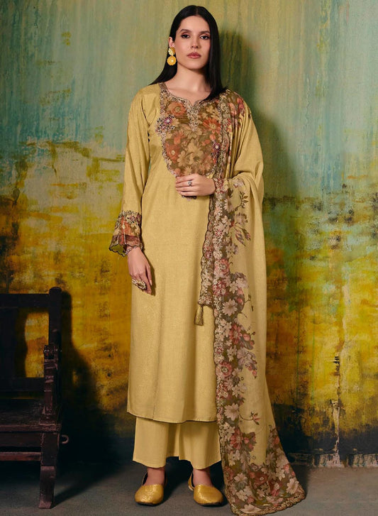 Party Wear Muslin Unstitched Salwar Suit Set Dress Material for Women