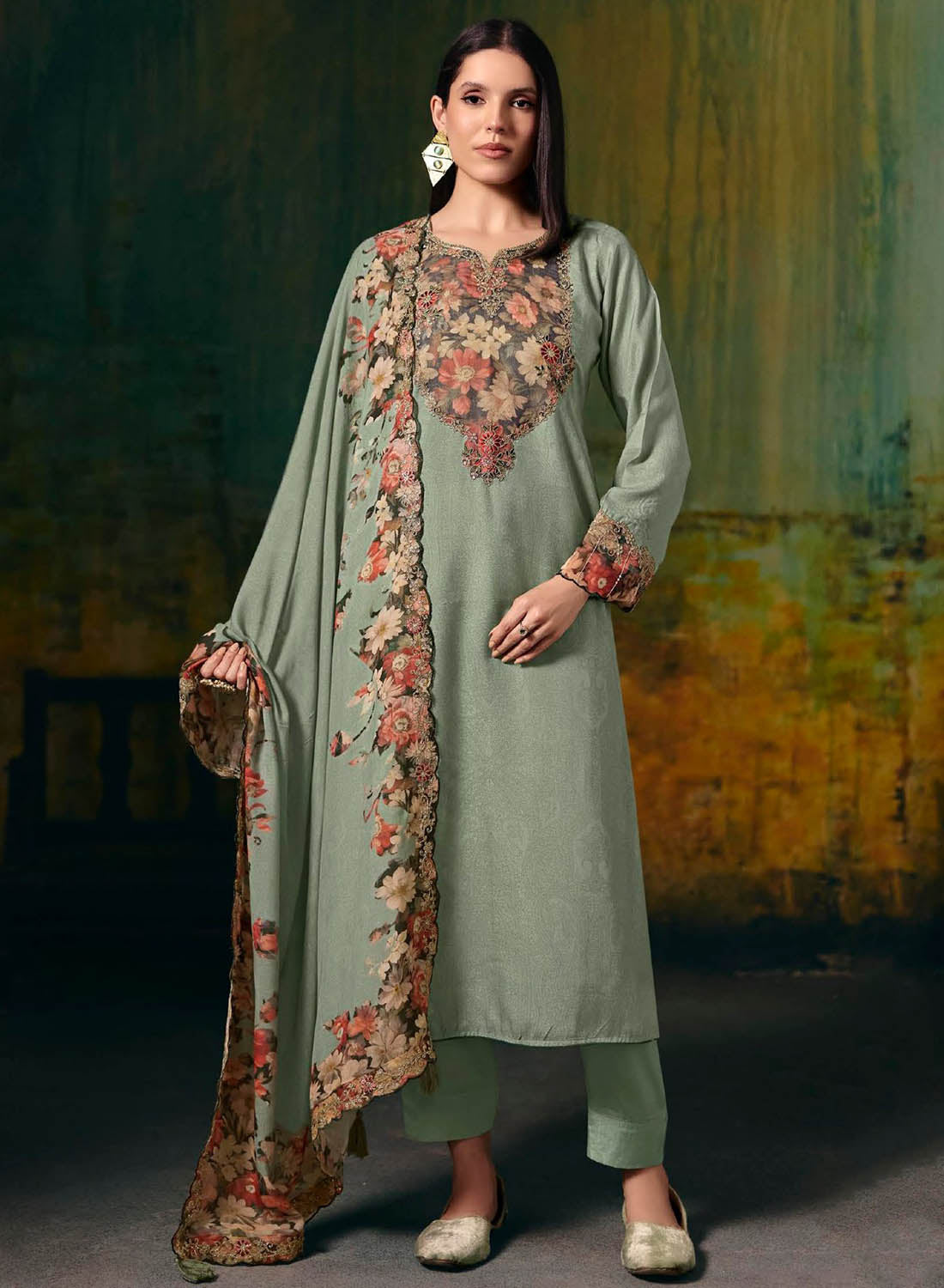 Party Wear Muslin Unstitched Salwar Suit Set Material for Women