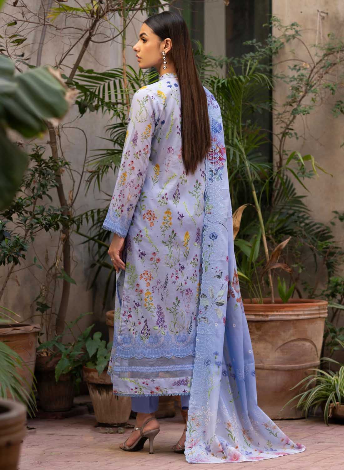 Gulljee Unstitched Printed Pakistani Lawn Suit with Embroidery