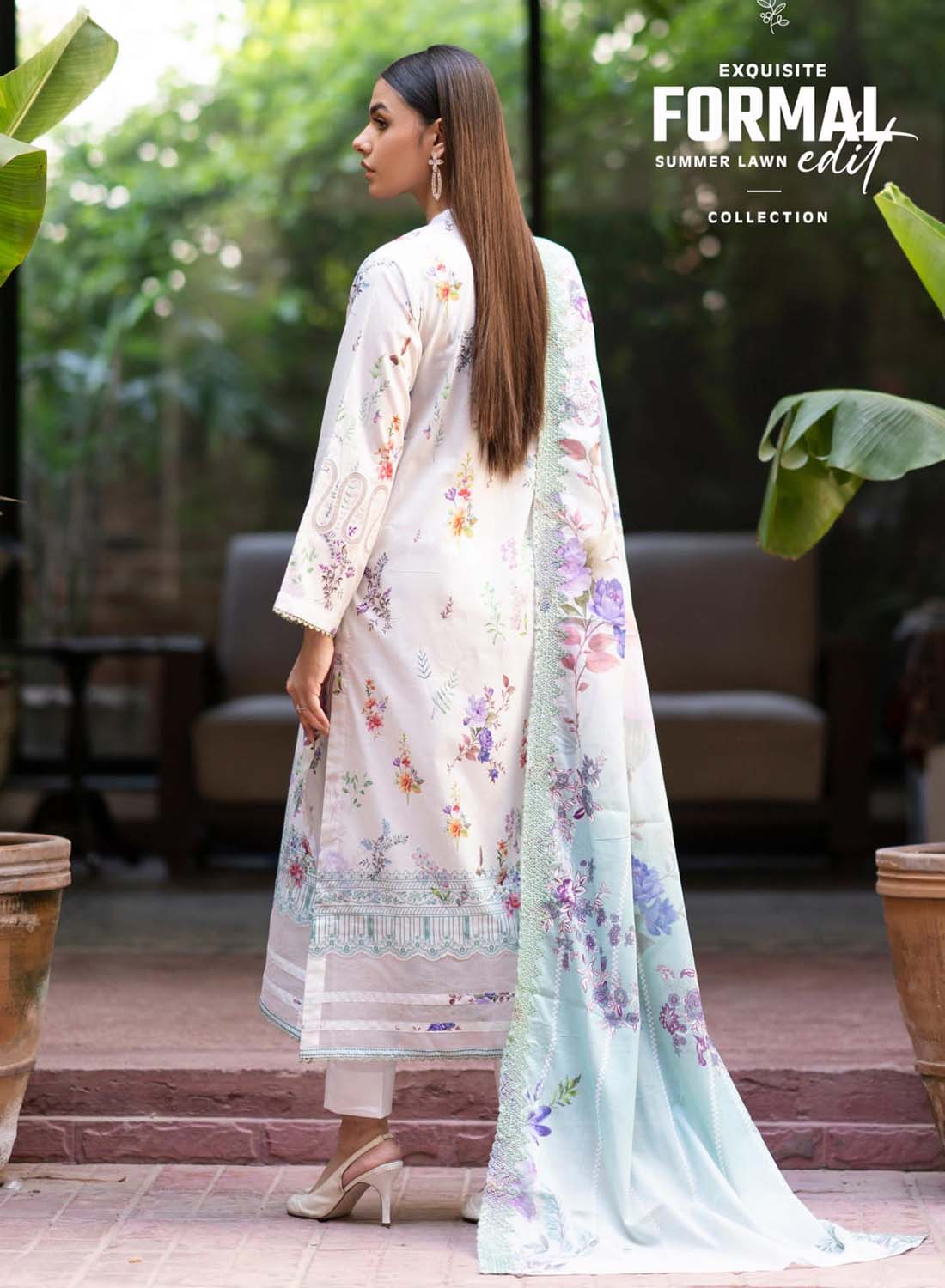 Gulljee Light Grey Unstitched Printed Pakistani Lawn Suit with Embroidery