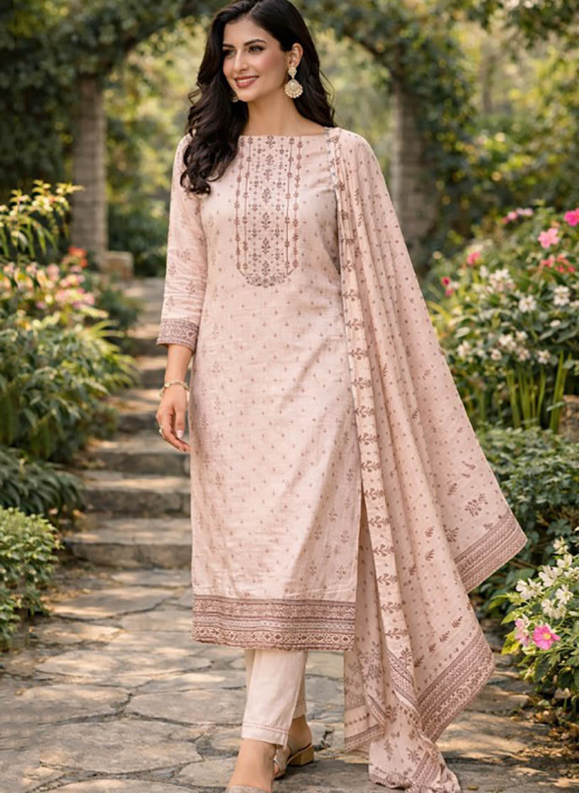 Daily Wear Pure Cotton Printed Unstitched Suit Dress Material for Women