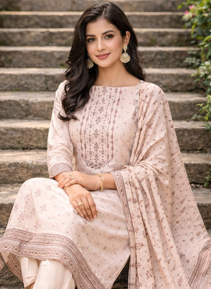 Daily Wear Pure Cotton Printed Unstitched Suit Dress Material for Women