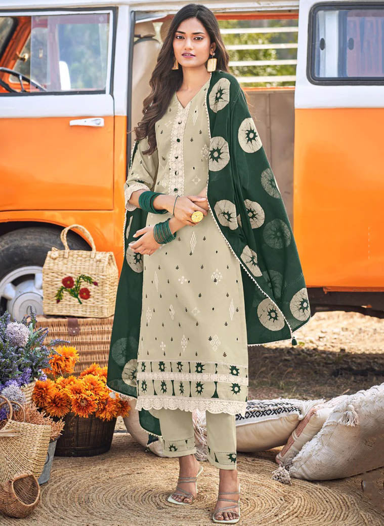 Pure Cotton Khadi Block Print Unstitched Suit Dress Material for Women Jay Vijay